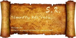Simonffy Károly névjegykártya