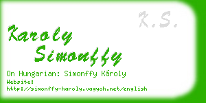 karoly simonffy business card