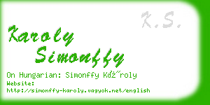karoly simonffy business card